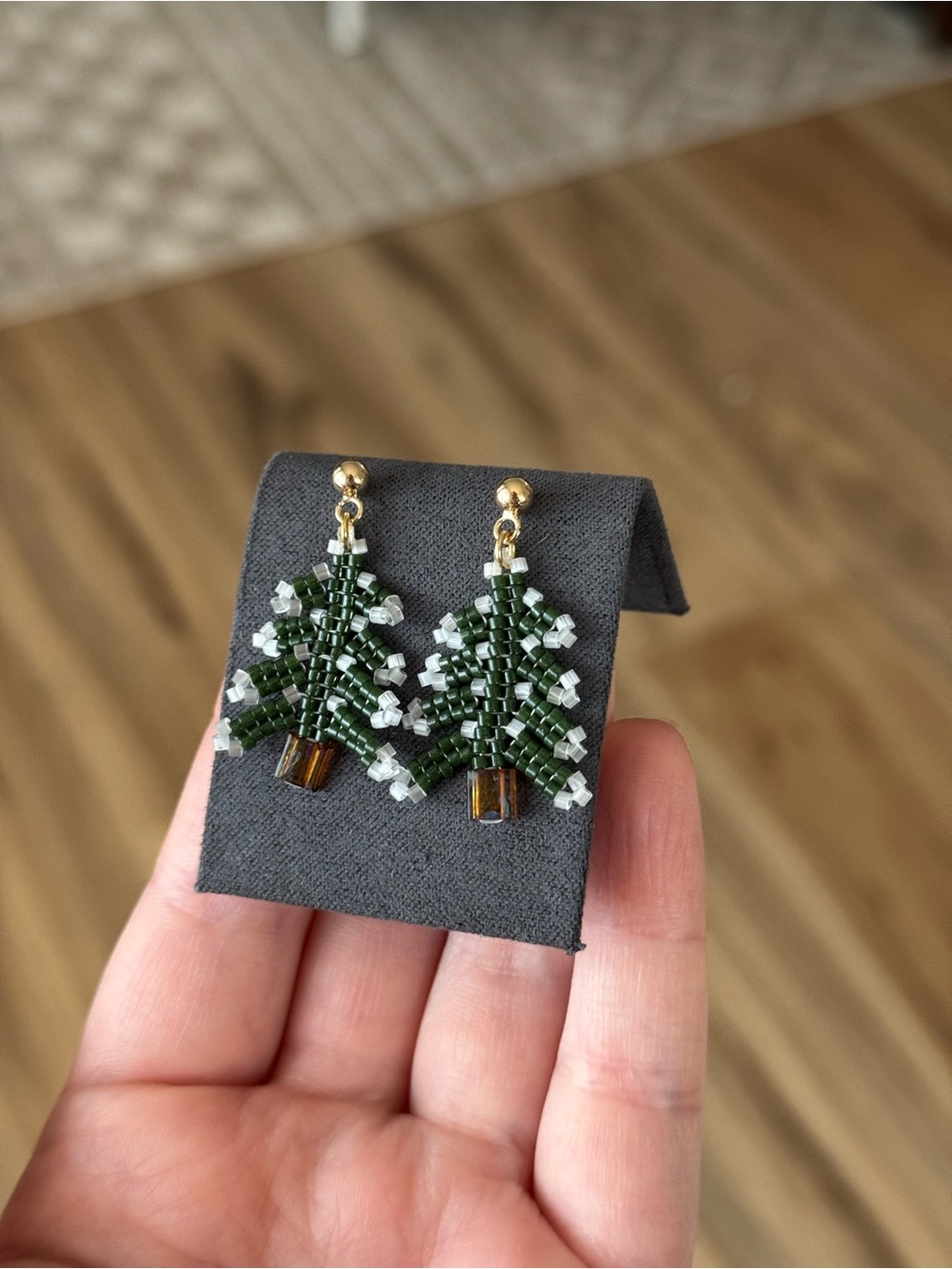 Beaded Tree Earrings - Picture 2 of 5